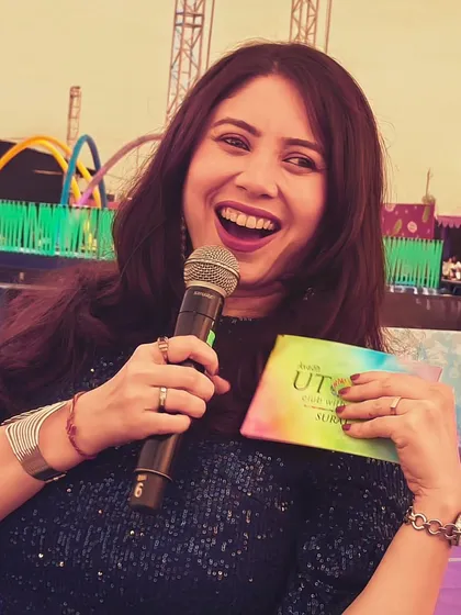 I can't control my excitement! A close-up shot of me ready to host the 4-day Avadh Utopia Carnival.