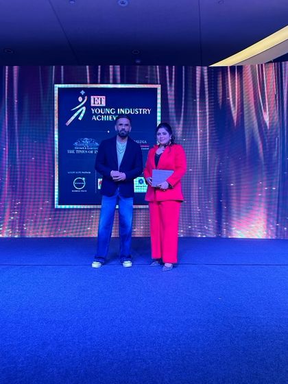 Receiving the ET Young Industry Achievers Award on stage was a moment of immense pride. It's a testament to the dedication of our entire team and the trust our clients place in us.