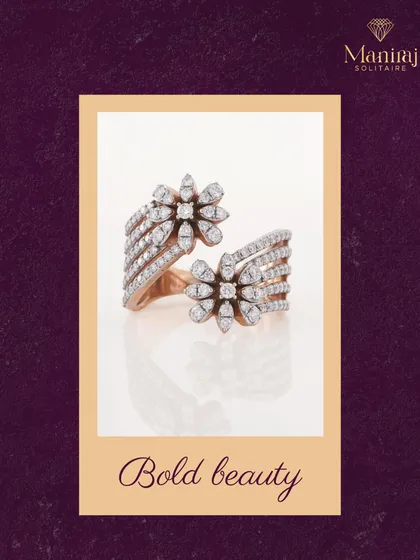 Small in size, big on style. This bold floral diamond ring is designed to stand out, with layers of sparkling petals that make a subtle yet powerful statement.