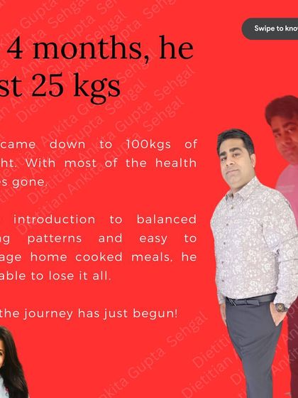 Kapil's journey from 125 kgs to 100 kgs in just 4 months is remarkable. With balanced, home-cooked meals, he not only lost 25 kgs but also resolved major health issues like high cholesterol and blood sugar.