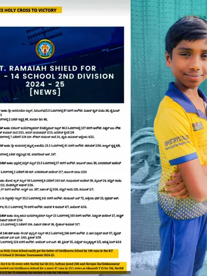 Our student Ishaant.Y featured in the news for his match-winning performance in the KSCA B.T. Ramaiah Shield U-14 tournament. We prepare our players for high-stakes league matches.