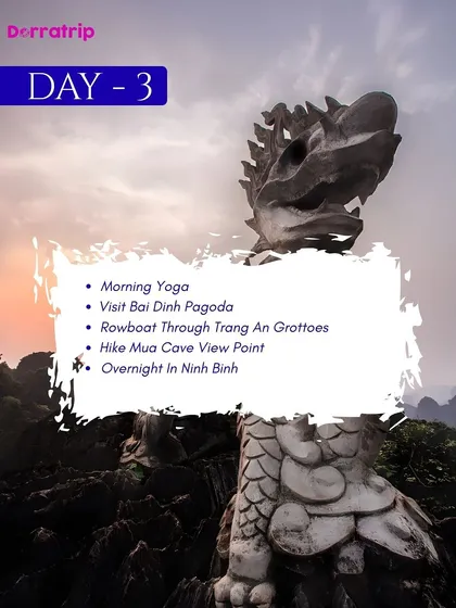 Day 3 of our Vietnam retreat: Visiting the Bai Dinh Pagoda, a rowboat trip through the Trang An grottoes, and a hike to the Mua Cave viewpoint.