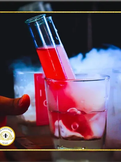 Forget boring shots. We serve our concoctions in playful test tubes, complete with a smoky effect, to surprise and delight your guests. It’s all about creating those unforgettable moments.