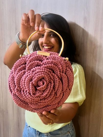 Busy Needles by Utpala Viswanath - Custom Crochet Fashion & Accessories Signature Rose Bags photo 24