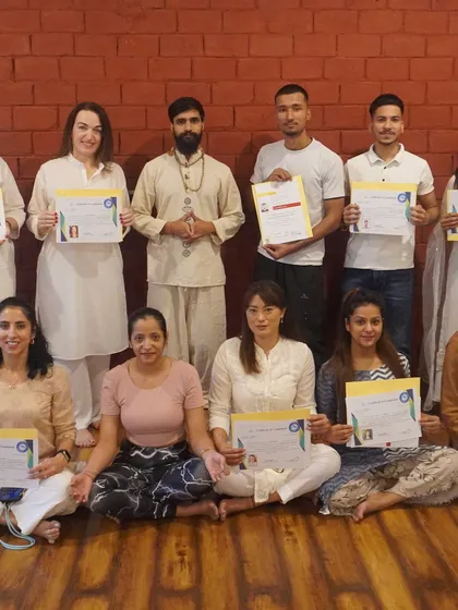 Our graduates are our pride. A group of newly certified teachers from our International YTTC, ready to embark on their teaching journey.