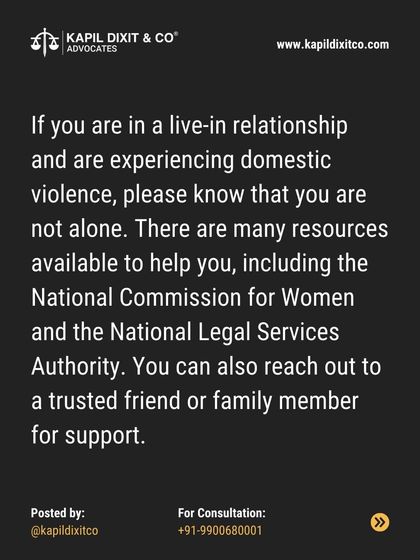 This text provides information on support systems like the National Commission for Women for victims of domestic violence in live-in relationships.