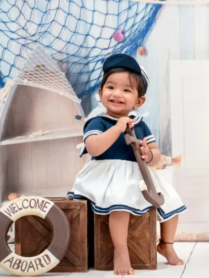 Tiny hands, big dreams, and a heart as vast as the ocean. Our sailor theme is perfect for little adventurers.