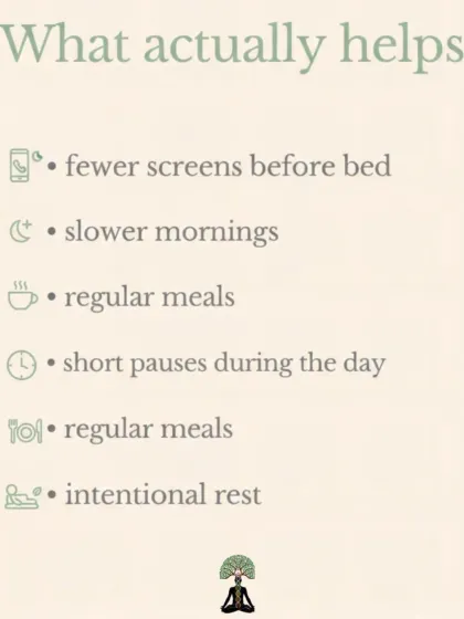 The solution is not complicated. Simple, intentional changes like slower mornings, regular meals, and less screen time before bed can have a profound impact on your health.