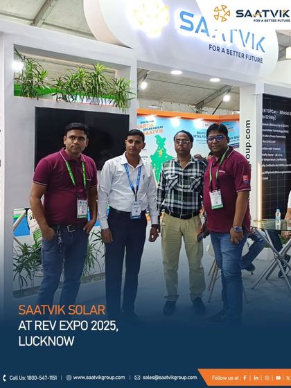 The team at our REV Expo booth in Lucknow, ready to welcome visitors and discuss a sustainable future.