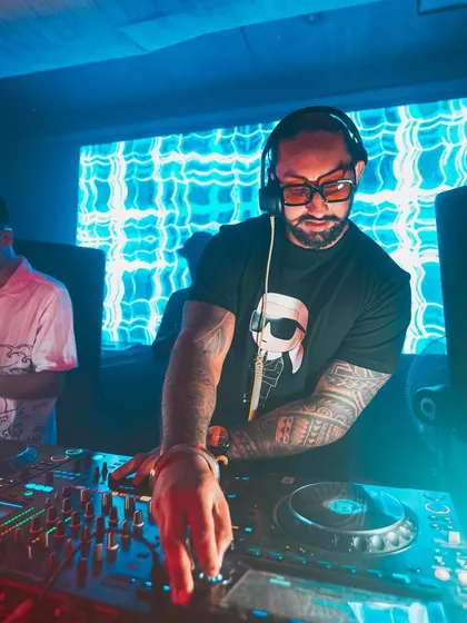 Another angle from a packed night in Kolkata, showing my focus on the mixer. Every transition is crafted to keep the dance floor moving.