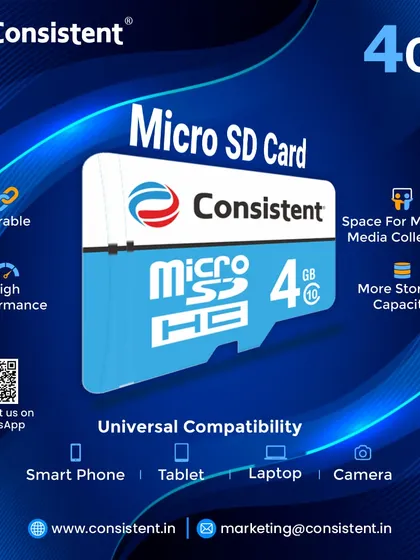 Our 4GB Micro SDHC card is a dependable storage solution for devices requiring smaller capacity cards. It offers high performance and durability for storing photos, music, and other media.