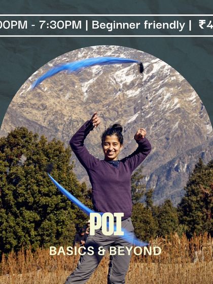 Highlighting the Poi session of our beginner workshop, this graphic invites you to explore the fundamentals of this dynamic art form.