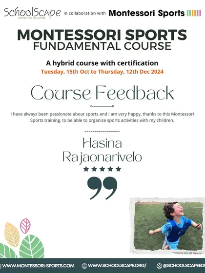 A passionate sports enthusiast expresses her happiness at being able to organize sports activities with her children thanks to the training.