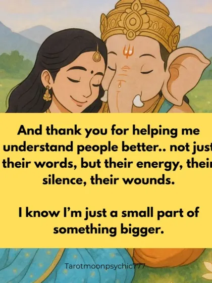 "And thank you for helping me understand people better... not just their words, but their energy, their silence, their wounds." This reflects on how my spiritual connection has deepened my intuitive abilities.