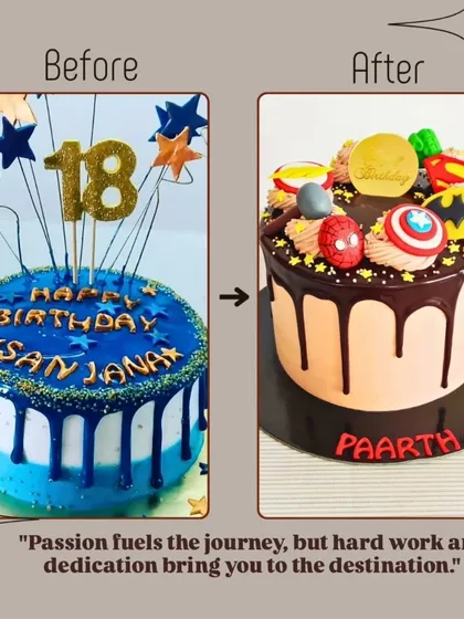 Passion fuels the journey, but hard work brings you to the destination. My superhero-themed cakes have come a long way!