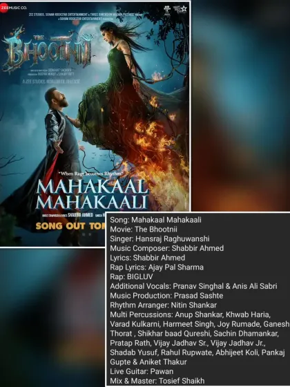 I was honored to be part of a large percussion ensemble for the song 'Mahakaal Mahakaali' from the film 'The Bhootnii'. This project required a powerful and layered rhythmic approach to match the song's intensity.