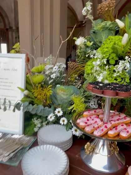 The brunch menu and setup, showing the thoughtful planning that goes into our high-end events.