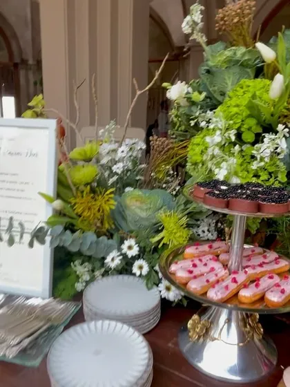 The brunch menu and setup, showing the thoughtful planning that goes into our high-end events.