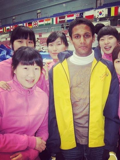 With the Korean women's skating team. The international skating community is a source of inspiration and friendship.
