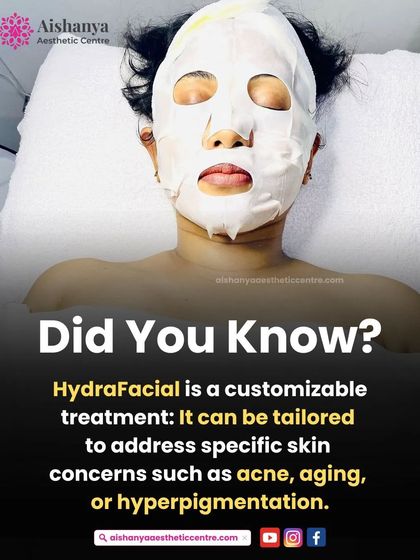 Did you know a HydraFacial is completely customizable? This graphic explains that I can tailor the treatment with specific serums to address your unique concerns, whether it's acne, aging, or hyperpigmentation.