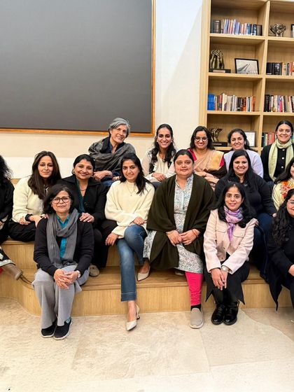 The incredible group of nine educators who completed an immersive six-month leadership course. This photo celebrates their commitment to personal and professional growth, which strengthens our entire organization.