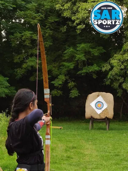 We build champions across all sports. Here is our star archer, Jagriti Bansal, taking aim during a practice session before her national trials.