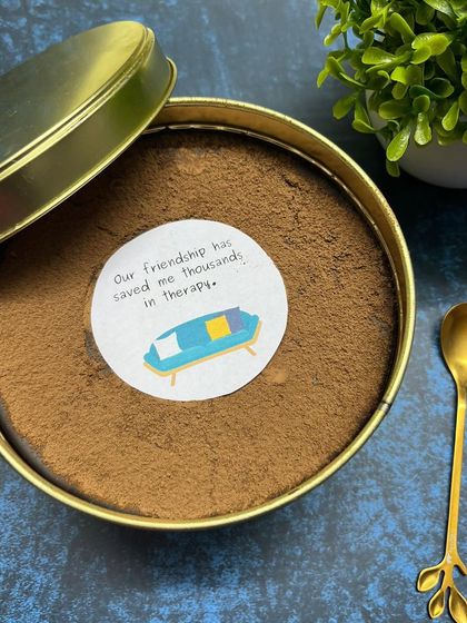 Because frosting-filled friendships make life taste even better! This dream cake with a cute, funny sticker is the perfect gift for your best friend.