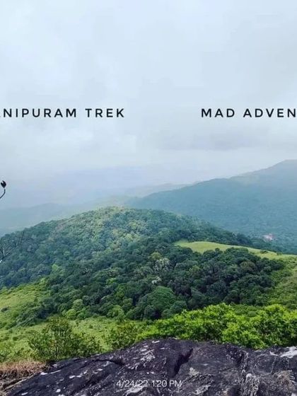 A panoramic view from the top of Ranipuram, showcasing the beautiful shola grasslands of Kerala.