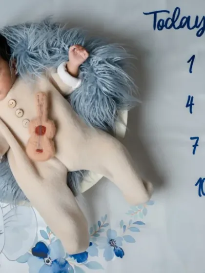 Two months of sweetness and love. We also offer milestone sessions to track your baby's growth month by month.