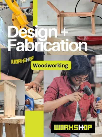 A visual collage of our Design and Fabrication woodworking program. Get hands-on with tools and techniques to add value to your design career.