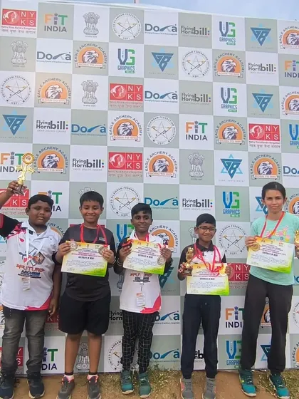 Our team standing tall after a successful competition. Each student here holds a certificate and a trophy, representing their hard-earned success and contribution to the team's performance.