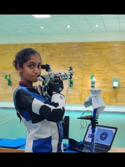 Our 14-year-old prodigy, Homanshika Reddy, who made her debut in the Youth National Squad, during a training session.