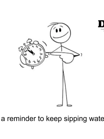 If you forget to drink water during the day, set a reminder on your clock or phone. Consistent sipping is key to staying hydrated.