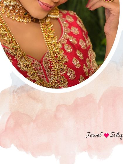 A close-up on the intricate details of our temple jewellery. The craftsmanship is inspired by ancient temple carvings, designed to make you feel connected to a rich cultural heritage.