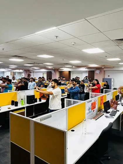 Who says you need a separate room for fitness? Here at Servosys Solutions in Noida, we brought the party right to the workstations. A quick dance break between tasks is the perfect way to recharge and refocus.