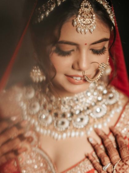 A close-up on Anjali's soft, shimmering eye makeup and flawless skin. This is my signature style: enhancing beauty without overpowering it.