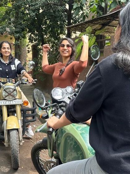 The triumphant feeling of becoming a rider. This graduate's pose says it all: she is strong, confident, and free.