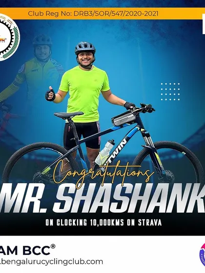 We congratulate Mr. Shashank on clocking 10,000 kms on Strava. A fantastic achievement for a dedicated rider.