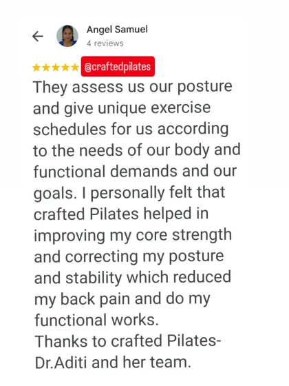 Client feedback is the best measure of success. This review highlights my core philosophy: assessing posture to create unique exercise schedules that reduce back pain and improve functional strength for daily life.