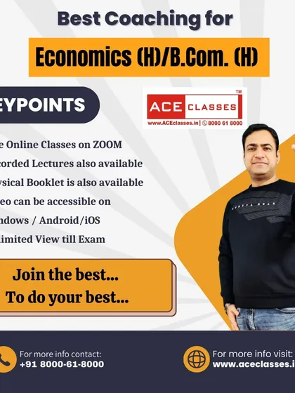 We offer the best coaching for Economics (H) and B.Com (H) because we provide what you need to succeed. This includes live online classes, recorded lectures for revision, and physical study booklets.