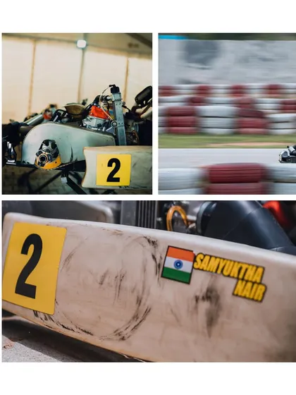 A duplicate collage of our female driver's kart.