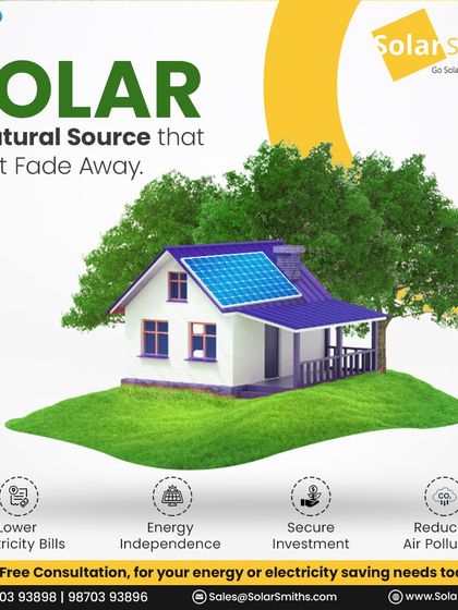Solar is a natural source that won't fade away. It offers lower electricity bills, energy independence, a secure investment, and reduces air pollution.