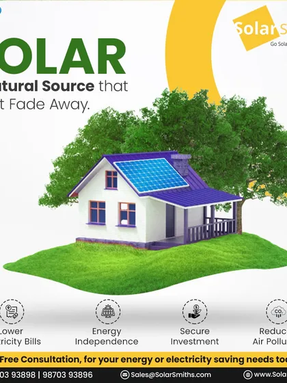Solar is a natural source that won't fade away. It offers lower electricity bills, energy independence, a secure investment, and reduces air pollution.