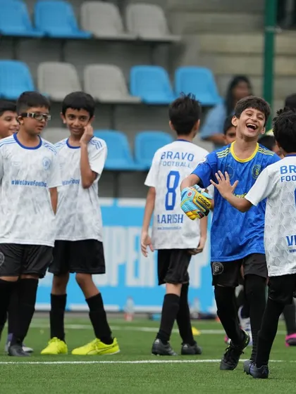 The joy and laughter after a goal. This is what playing with friends is all about.