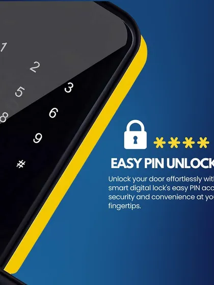 The numeric keypad on this smart digital lock offers a simple and reliable way to secure your home. I can program a unique PIN for your family, providing convenient keyless access without needing a phone or fingerprint.