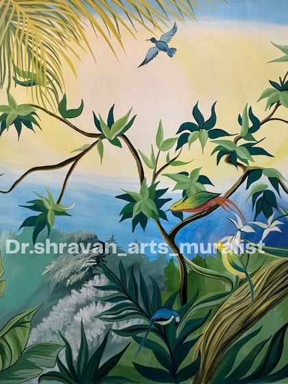 This entire artwork was done in just 4 hours after a last-minute confirmation! It shows how I can create a beautiful, spontaneous piece of art that captures the feeling of a sunny, natural landscape.