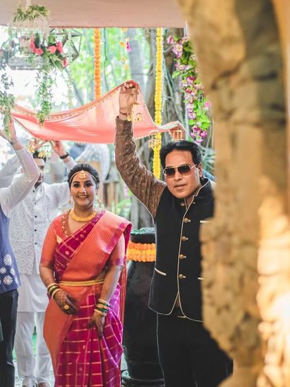 The bride's entrance with her family, all smiles and sunglasses. We capture the unique personality and style of each wedding we photograph.