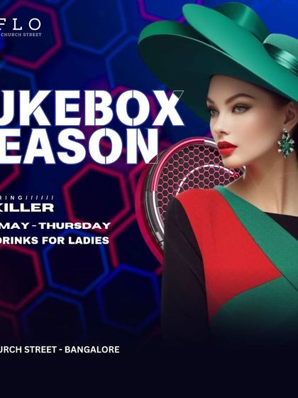 This flyer for a "Jukebox Season" ladies' night shows my experience with themed events that cater to a specific audience.