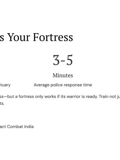 Your home should be your fortress, but a fortress only works if its warrior is ready. The average police response time is 3-5 minutes. You are your family's first responder.