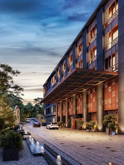 Our design for The Ritz Carlton in New Delhi merges modern luxury with India's rich architectural heritage. The facade incorporates contemporary versions of traditional 'jharokhas' and 'jaalis', creating a visually layered exterior that connects the building to its cultural roots while offering a dynamic play of light and shadow.